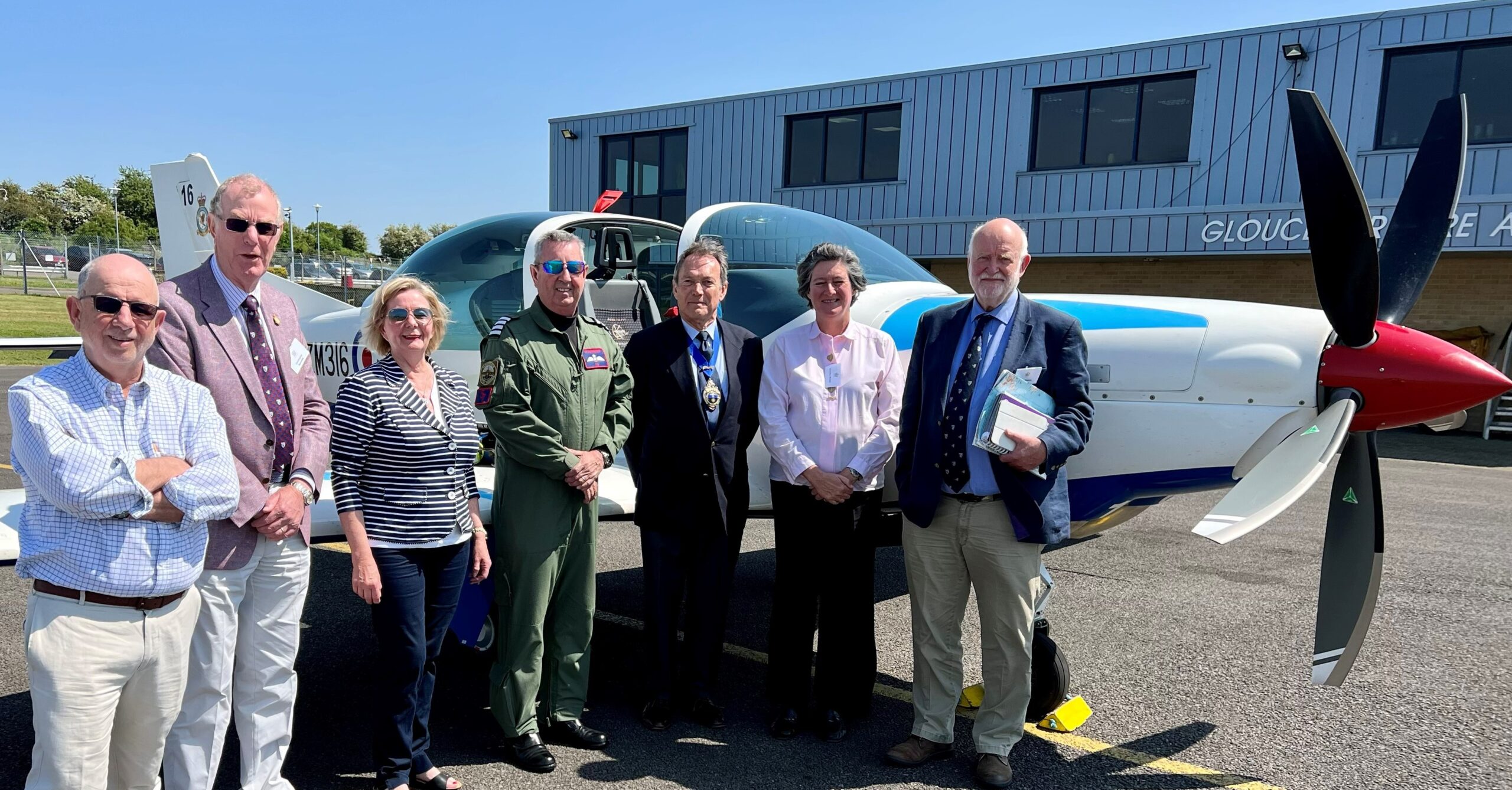 Air Pilots members at Gloucester Airport with PV