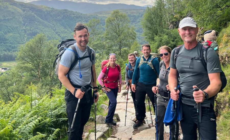 Danny (far left) taking part in the 3 Peaks Challenge